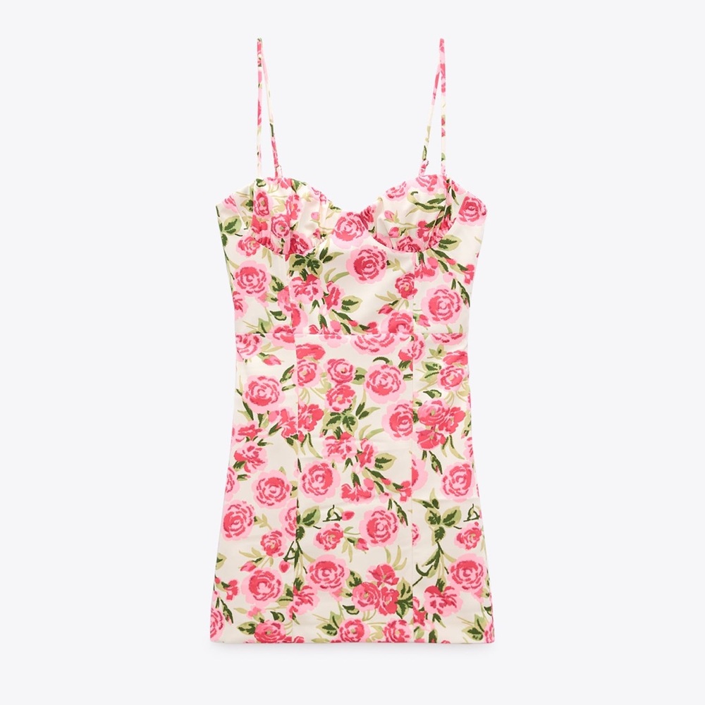 Zara FLORAL CORSET STYLE DRESS